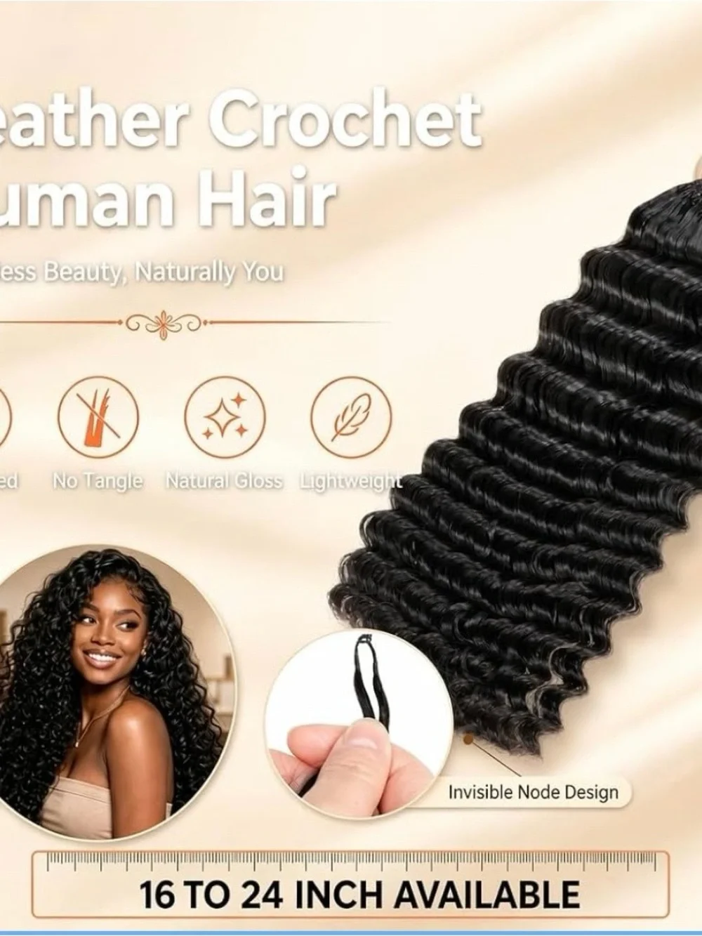 Natural Black Deep Wave Clip-In Extensions for Women